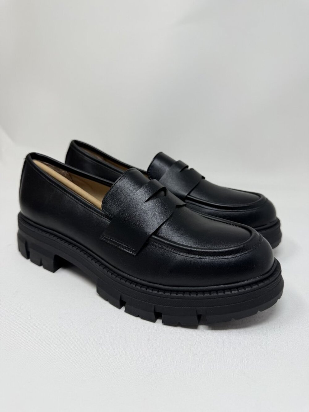 Black Platform Loafers Sun & Stone Lanaa Size 8.5 NIB!